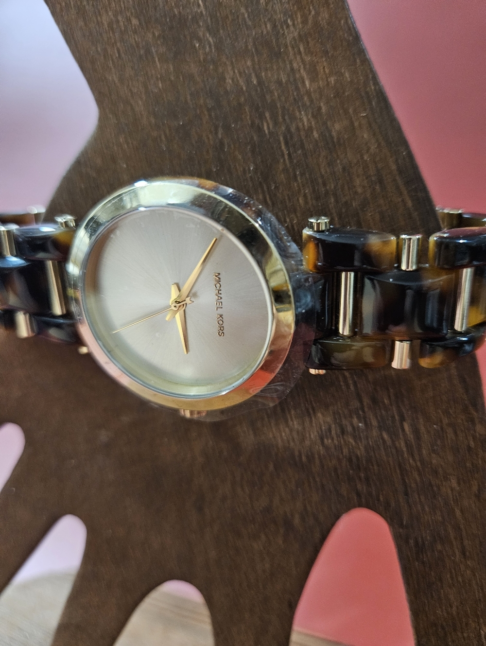 Michael Kors Delray Tortoise Acetate Watch. New. Needs Battery - Picture 3 of 10